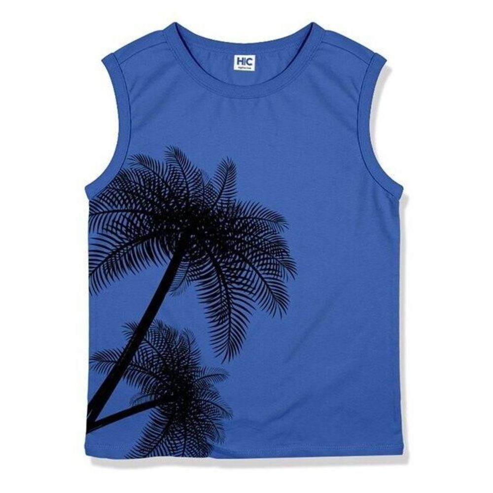 HighFive Crew Blue Palm Tree Tank Size S